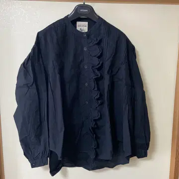SEMICOUTURE 블랙 프릴 셔츠 긴팔
