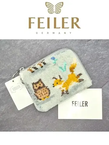 FEILER 윈터 애니멀즈 L자 미니 파우치 실버 그레이
