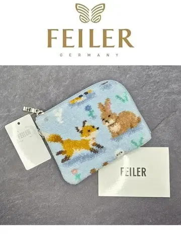 FEILER 윈터 애니멀즈 L자 미니 파우치 라이트 블루