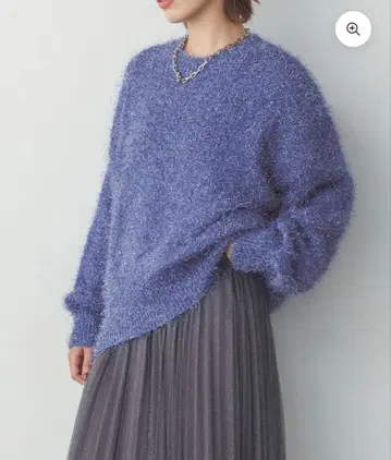 새상품급 hunch 라메 페더 니트