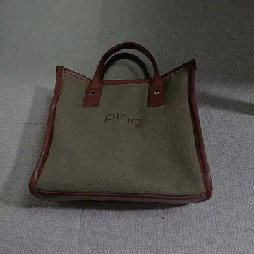 PING 토트백 카키/브라운 소형