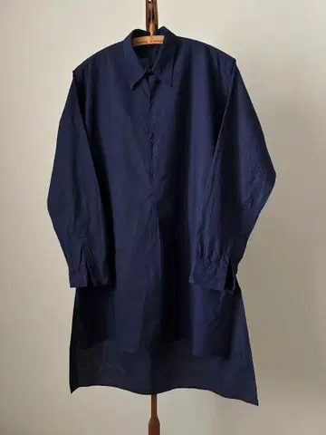 프랑스 빈티지 그랑 파샤 셔츠 메티스 린넨 인디고 유로