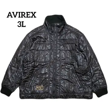 AVIREX 아비렉스 퀼팅 나일론 자켓 블랙 3L*QJ