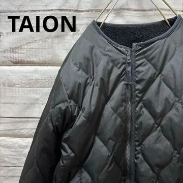 TAION 밀리터리 리버서블 크루넥 다운 자켓 블랙 S