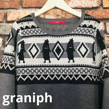 graniph 그라니프 섀도우 긴팔 니트 원피스 F