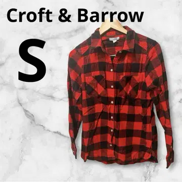 Croft & Barrow 빨검 체크 플란넬 셔츠 S