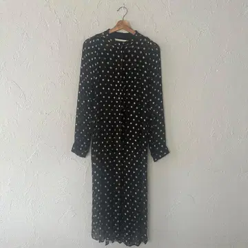 NE QUITTEZ PAS 골드 자수 롱 원피스