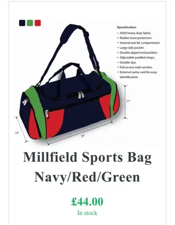 [컨디션 최상] Millfield 스포츠 백 여행 백 합숙 백
