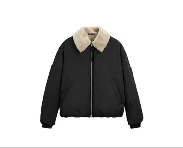 zara 아우터 퍼 카라 부착 블랙 자켓 S 사이즈