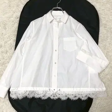 새상품급 SACAI 긴팔 셔츠 프릴 블라우스 화이트 SCW-008 사카이