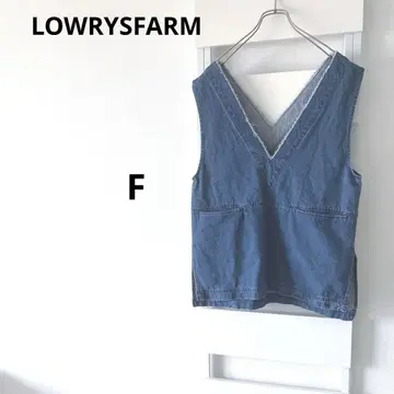 LOWRYSFARM 에이프런 베스트 [ F ] 포켓 데님 V넥