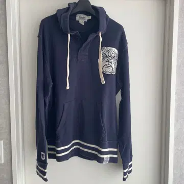 Polo Rugby 프린트 네이비 후드티