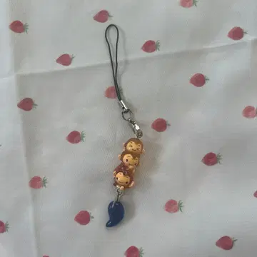 헤이세이 레트로 클리어 구옥 삼원 원숭이 귀여운 캐릭터 스트랩