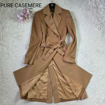 새상품급 PURECASHMERE 캐시미어 100% 벨트 코트 S 카멜