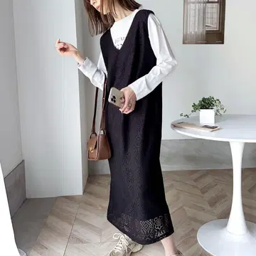 클래식 엘프 2way 패널 레이스 오버롤 스커트