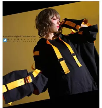 IRO+IRO 이케가미 코우키 콜라보 벨트 장식 후드티 프리 오버 사이즈