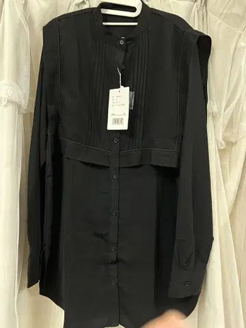 여성용 긴팔 블라우스 블랙 XL