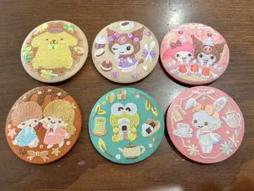 산리오 자수 캔뱃지 6개 세트