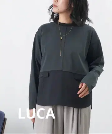 LUCA 티셔츠 다크 그레이 긴팔