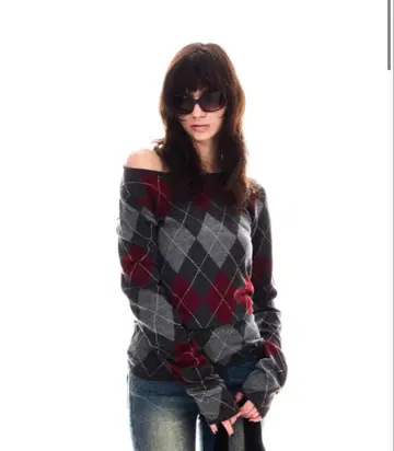 BEEDEN ARGYLE LOOSE KNIT TOPS
