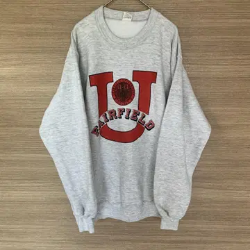 USA제 칼리지 로고 맨투맨 트레이닝복 페어필드 그레이 XL