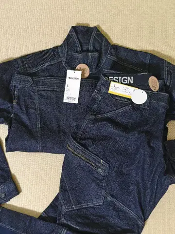 TS DESIGN 데님 작업복 상하의 세트 미사용 새상품 자켓 & 팬츠