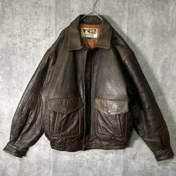 최고급 램 가죽 A2 자켓 브라운 짧은 기장 빈티지 양가죽
