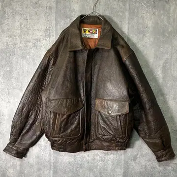최고급 램 가죽 A2 자켓 브라운 짧은 기장 빈티지 양가죽