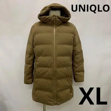 UNIQLO 브라운 후드 부착 롱 다운 자켓 여성용 XL