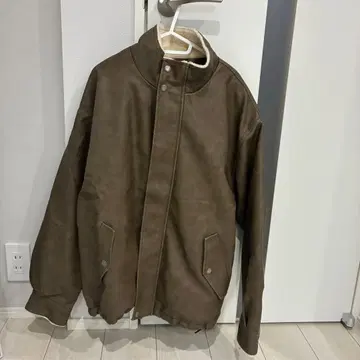 BONBON BUTTBILL 브라운 가죽 자켓