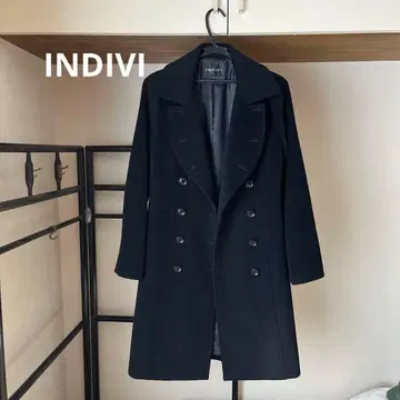 INDIVI 블랙 피 코트 38