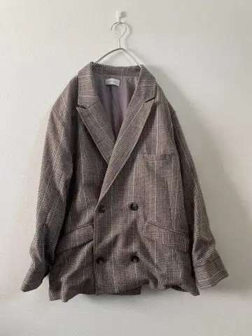 remer 리메일 글렌체크 더블 자켓 L 사이즈 오버 사이즈