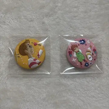 지브리 자수 캔 배지 세트