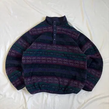 90s 랜즈 엔드 올 패턴 플리스 랜즈 엔드