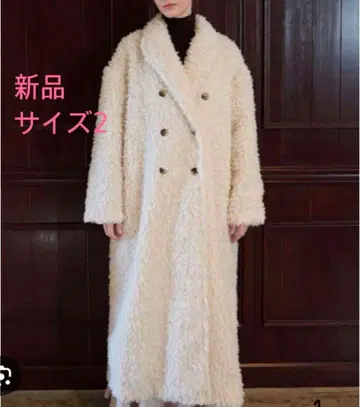 새상품 acka poodle boa long coat 사이즈 2