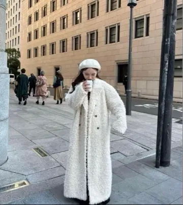 새상품 acka poodle boa long coat 사이즈 2
