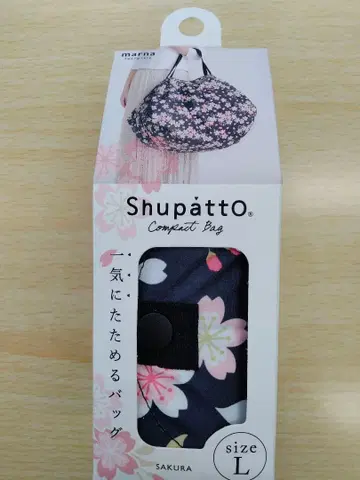 ShupattO 컴팩트 에코백 L 40L 벚꽃 패턴 미개봉 새상품