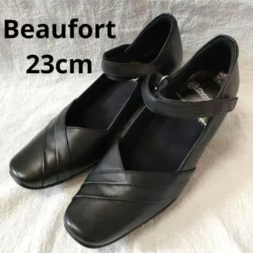 뷰포트 Beaufort 블랙 스트랩 펌프스 웨지솔 일본제