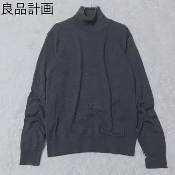 무인양품 터틀넥 스웨터 심플 캐주얼  울 그레이