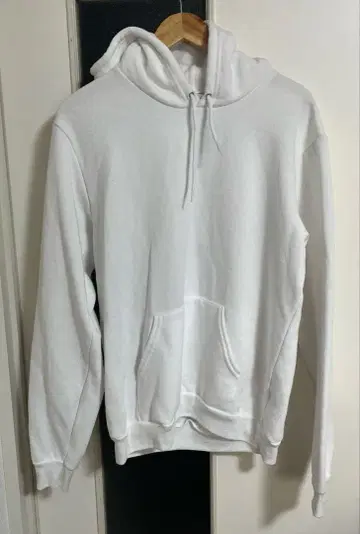 American Apparel F498 화이트 후드티 L