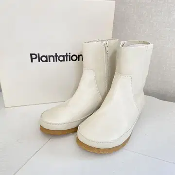 새상품급 플랜테이션 Plantation 가죽 부츠 화이트 M