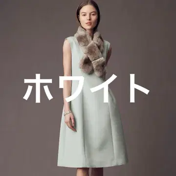 폭시 뮈게 울 실크 원피스 드레스 38 화이트