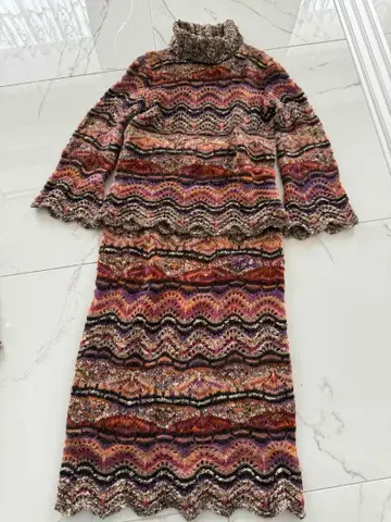 MISSONI 니트 롱 스커트 상하의 세트