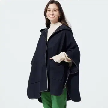 [ 새상품 ] GU 후디 판초 네이비