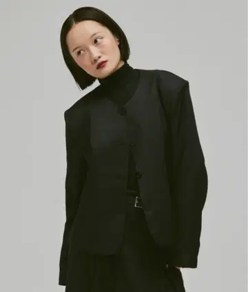 새상품급 인기 FEKETE 노카라 자켓 아우터 S 블랙