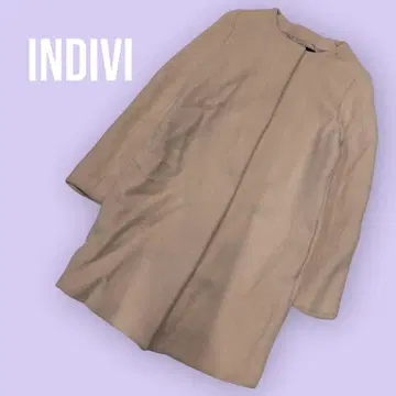 INDIVI 핑크 롱 코트 사이즈 50 핑크 베이지 S-907