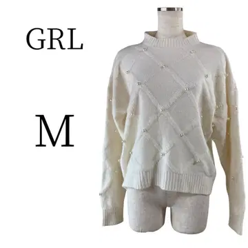 컨디션 최상 GRL 그레일 화이트 긴팔 니트/스웨터 M