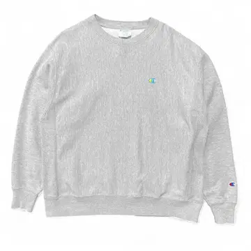 USA 구제 의류 챔피온 리버스 위브 맨투맨 그레이 자수 로고