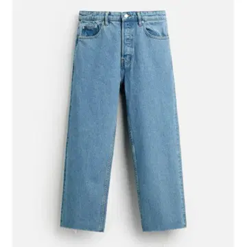 새상품 ZARA 자라 크롭 스트레이트 데님 라이트 블루 사이즈 38 30