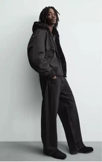 ZARA 리버서블 퍼 자켓 MA-1 S 사이즈 짧은 기장